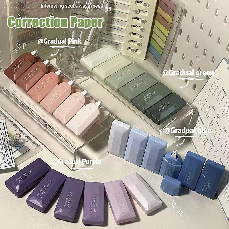 Correction Tape Roller - 6-teiliges Farbverlaufs-Korrekturband im Kartenstil für den