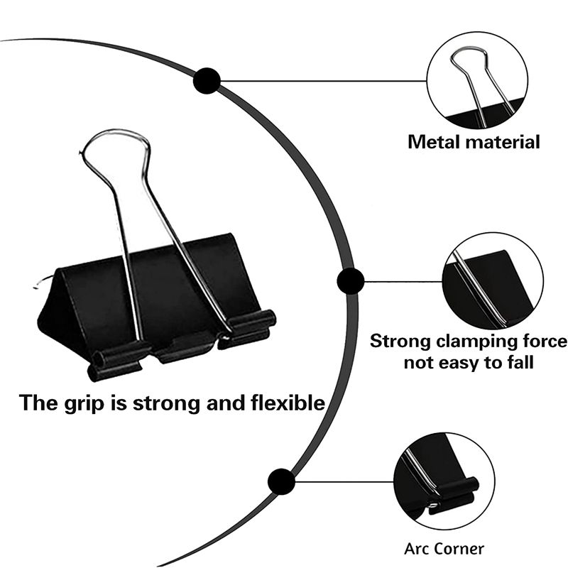 Binder Clip Assorted - 【2026 TOP Global】Büroklammern, 208er-Pack, verschiedene Größen,