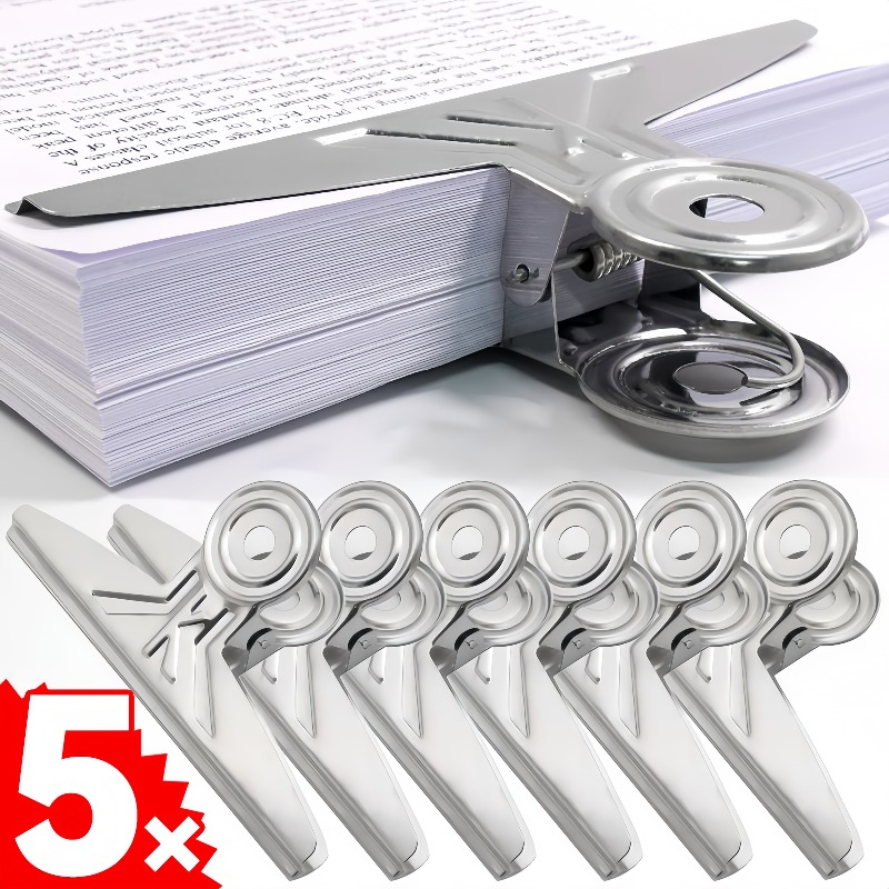 Binder Clip Assorted - Extra große Bulldoggen-Papierklammern aus Edelstahl, Papierdokumentenklemme,