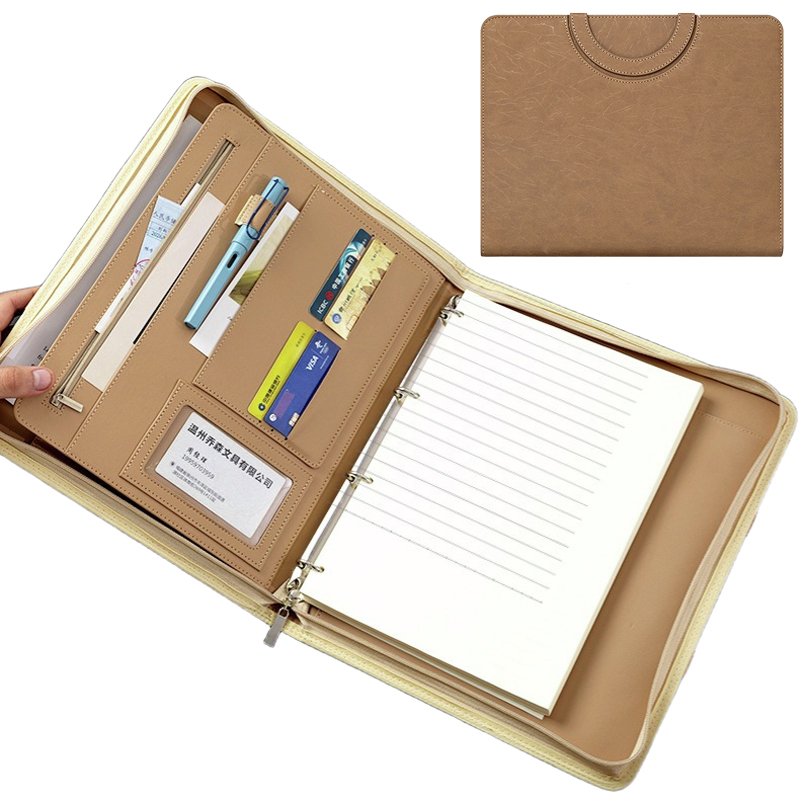 Binder Clip Assorted - Multifunktionale A4 PU-Leder Geschäftsmappe Ringbuch Dokumentenhalter