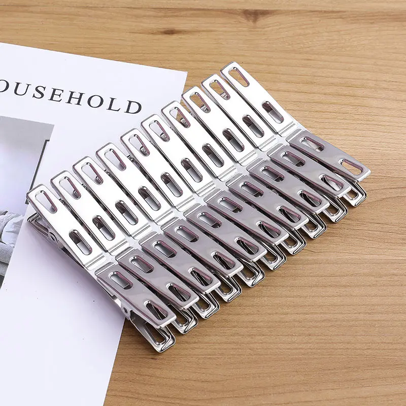Binder Clip Assorted - 20 Stück Edelstahl-Wäscheklammern mit flachem Mund,
