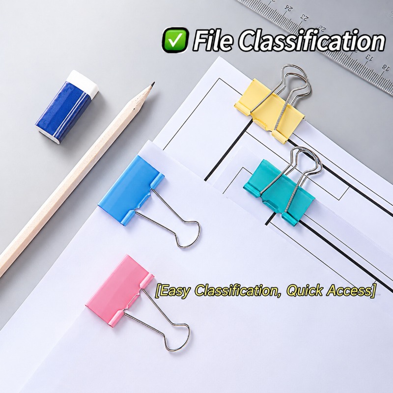 Bunte Metall-Büroklammern, Sor – Binder Clip Assorted Bewertung und Preis