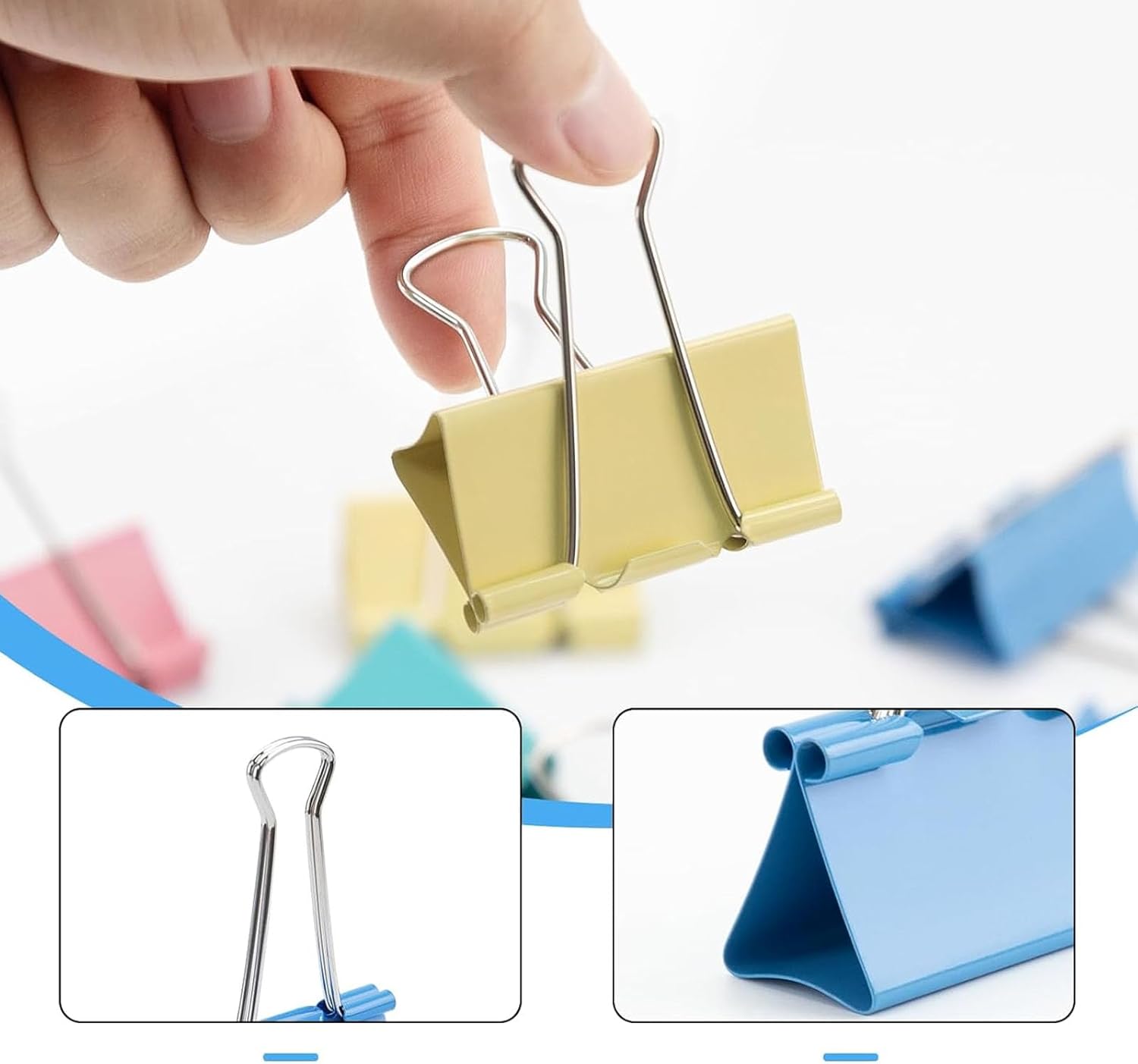 Faltklammern, 40 Büroklammern, – Binder Clip Assorted Bewertung und Preis